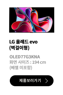 LG 올레드 evo (벽결이형) / OLED77G2KNA / 화면 사이즈 :194CM / (베젤 미포함) / 제품보러가기