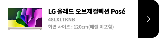 LG 올레드 오브제컬렉션 Posé / 48LX1TKNB / 화면 사이즈 :120cm / (베젤 미포함) / 제품보러가기