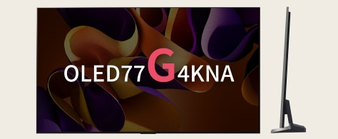 LG OLED TV 77형 G 시리즈, 갤러리 디자인으로 벽에 밀착되는 형태, 측면 두께를 강조한 모습 포함.
