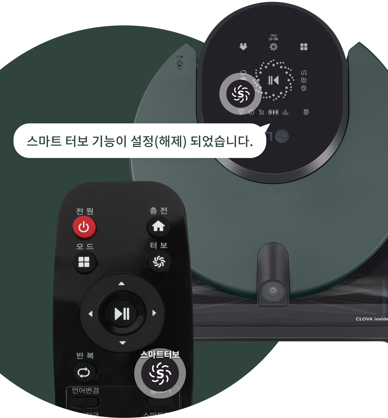 스마트 터보 기능이 설정(해제) 되었습니다.