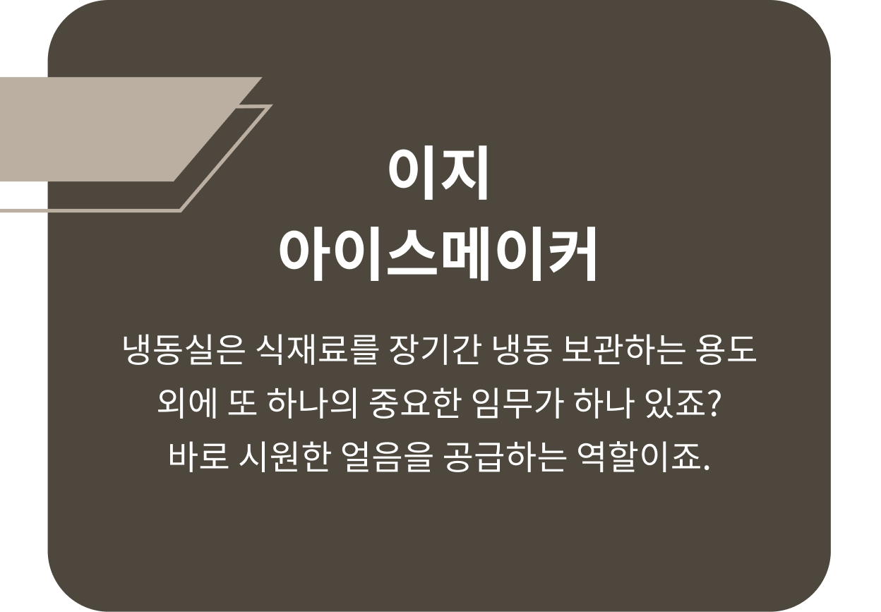이지 아이스메이커, 냉동실은 식재료를 장기간 냉동 보관하는 용도 외에 또 하나의 중요한 임무가 하나 있죠? 바로 시원한 얼음을 공급하는 역할이죠.