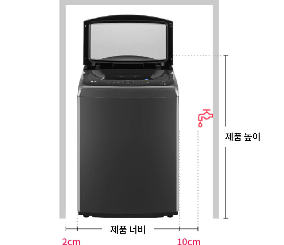 꼬망스 플러스 수도꼭지가 측면에 있는 경우의 정면