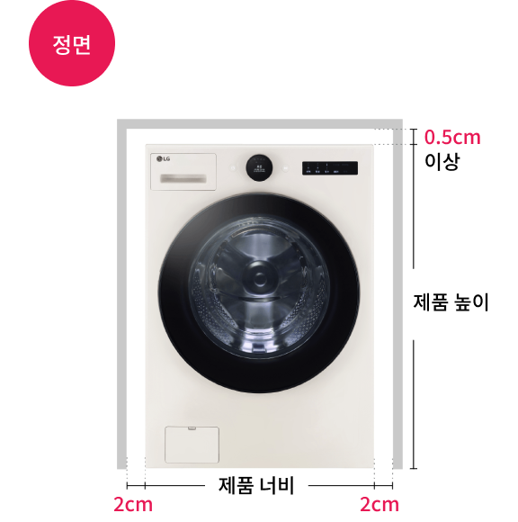 꼬망스 플러스 수도꼭지가 후면에 있는 경우의 정면