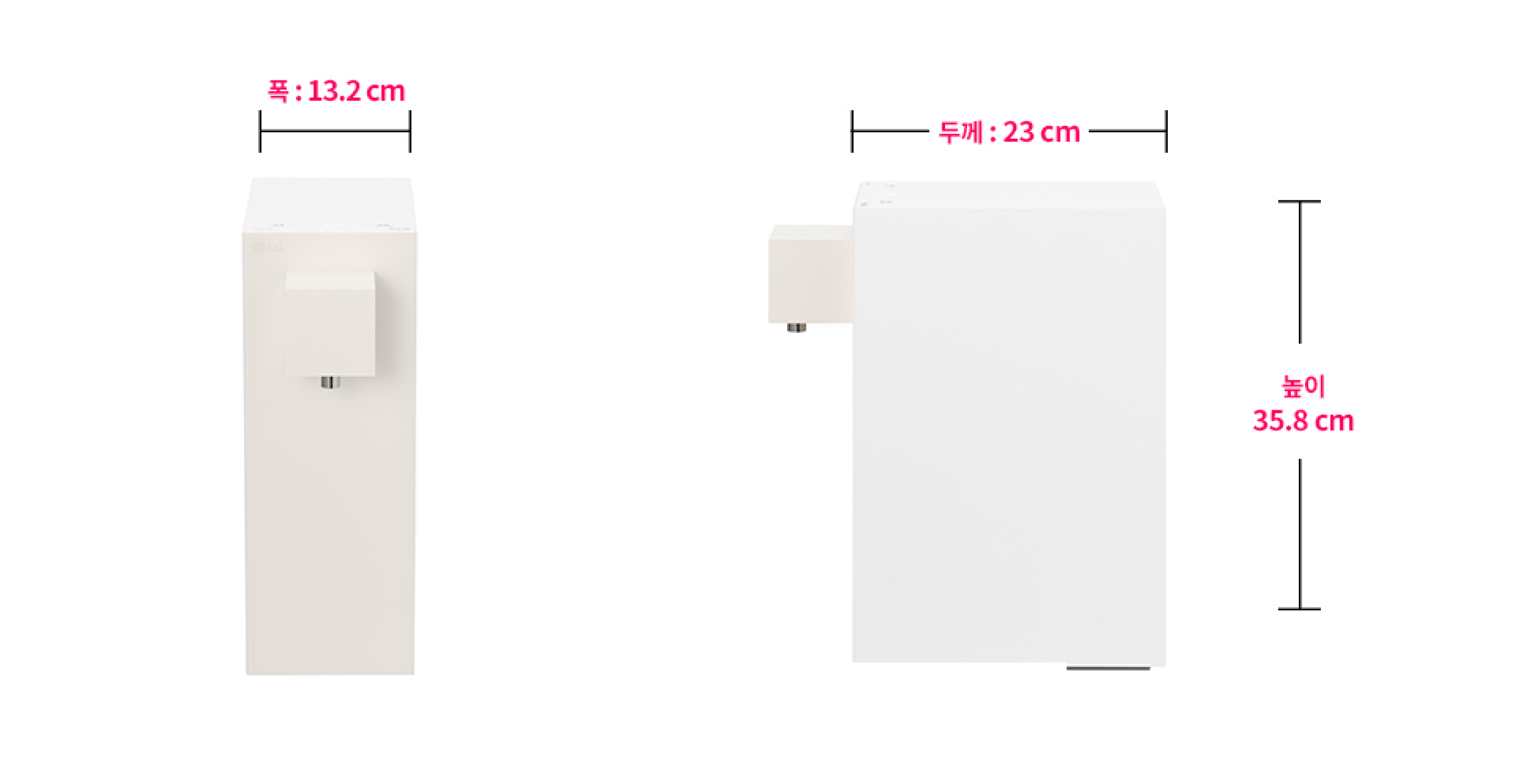 LG 퓨리케어 라이트온 정수기 제품 사이즈
