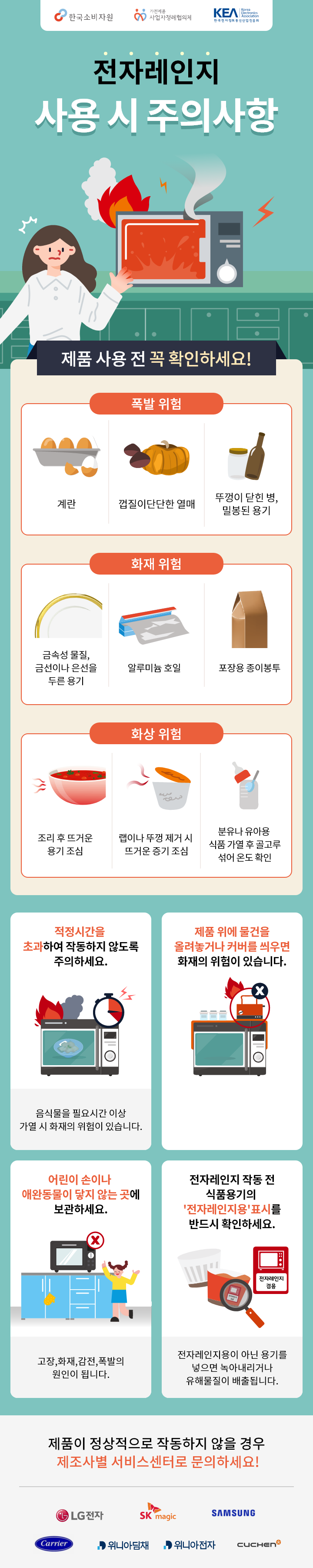 전자레인지 사용 시 주의사항