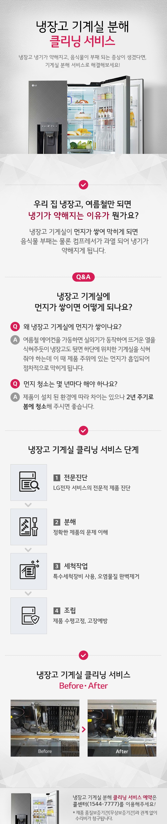 냉장고 기계실 분해 클리닝 서비스