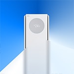 연한 회색 배경에 좌측에 시계 이미지 위에 LG 휘센 제품이 배치되어 있고 우측에 얼리썸머 휘센 골든타임 문구가 파란색으로 크게 표시되어있음.