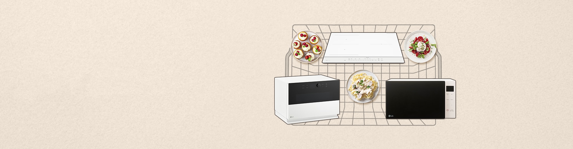 베이지색 배경 위에 