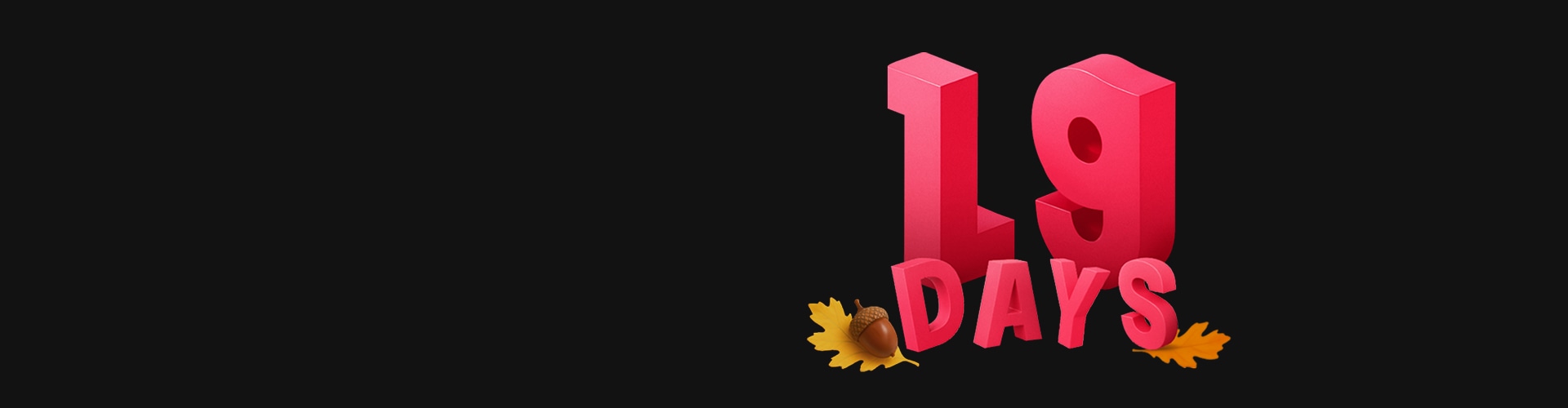 LG DAYS 일러스트 텍스트 아래에 좌측에는 낙엽과 밤이, 우측에는 낙엽이 배치되어 있습니다
