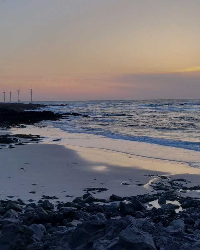 파도가 치는 모레사장