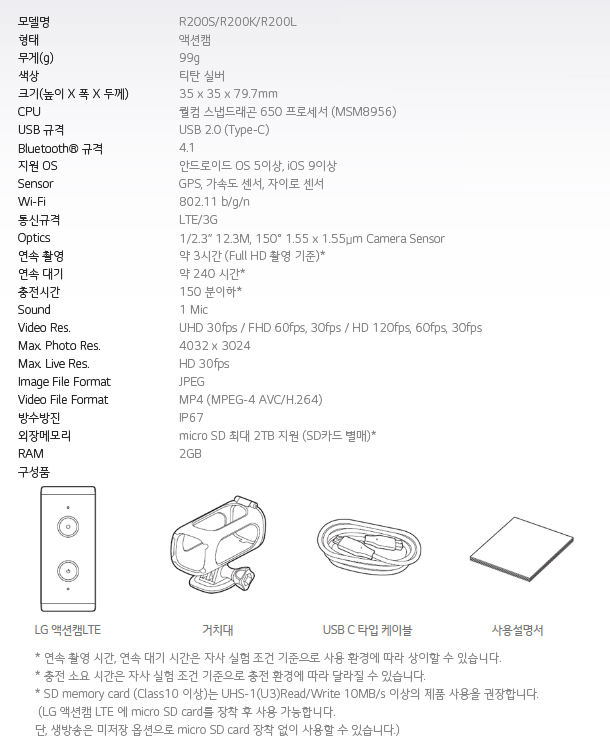 Action CAM LTE�� �󼼻��